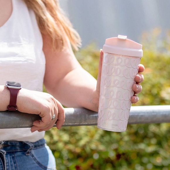 COPY - ♠️KATE SPADE NEW YORK HEART KNOT THERMAL TRAVEL MUG NWT PINK PEARL - Picture 8 of 8